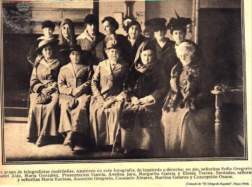 Mujeres telegrafistas Madrid 1918